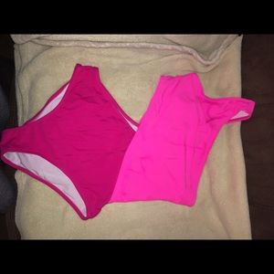 Hot pink swim suit